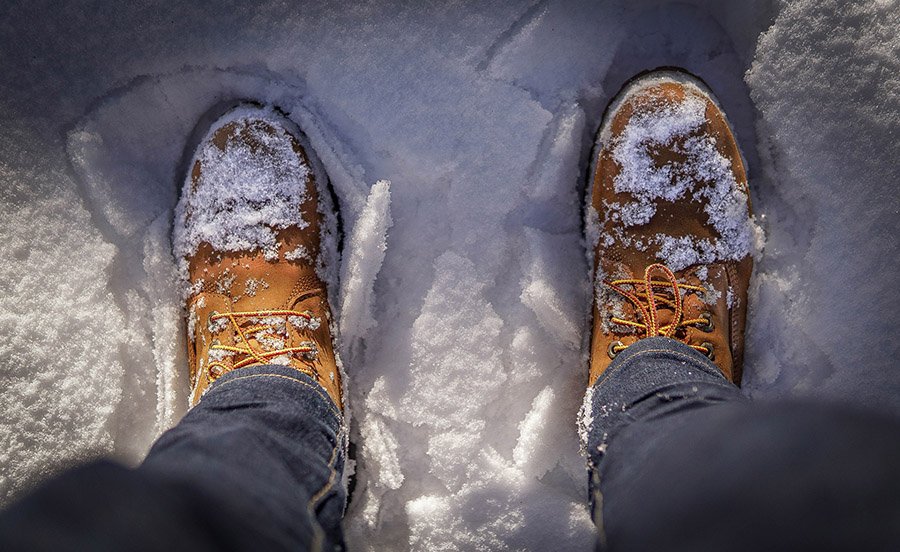 Timberland boots in snow