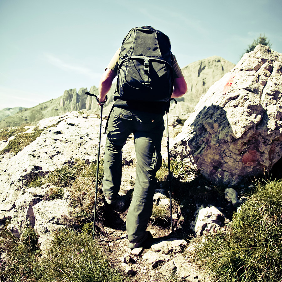 Using trekking poles