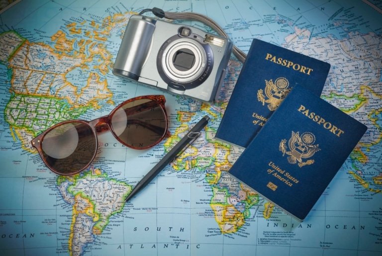 Travel camera and passports
