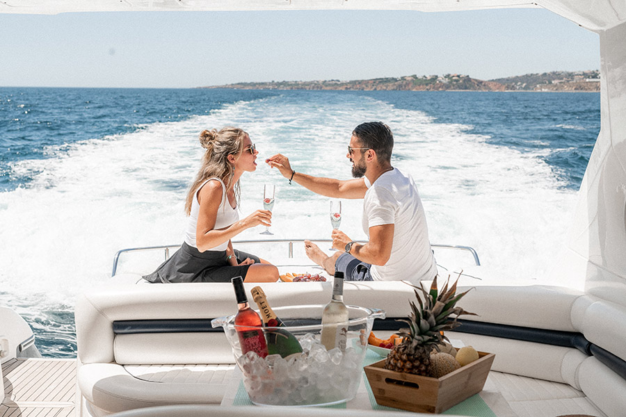 couple on yacht