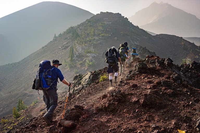 Group of persons hiking