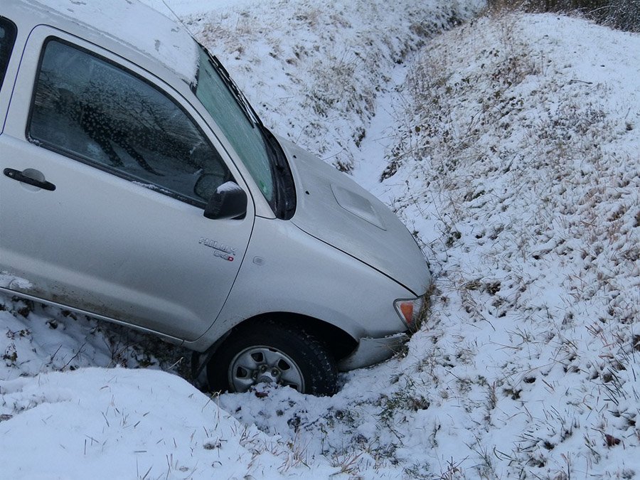 Car accident in winter