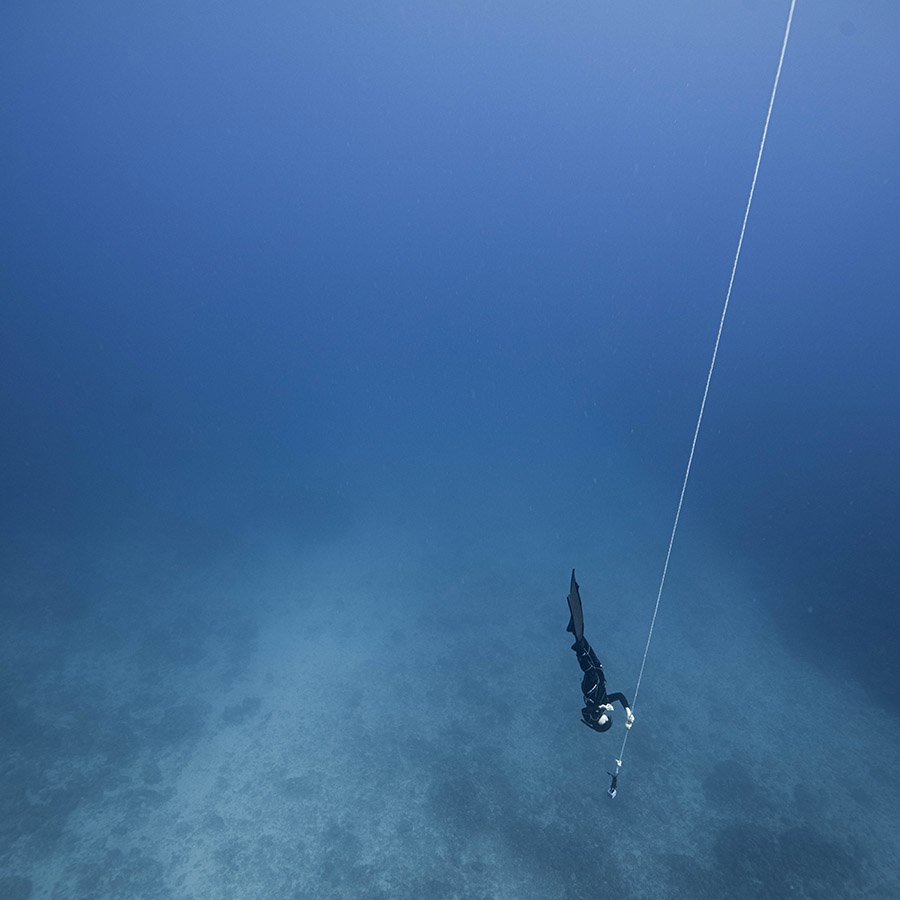 Diver with rope