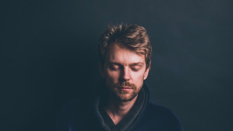 Man doing breathing exercises