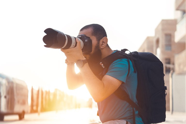 Photographer outside