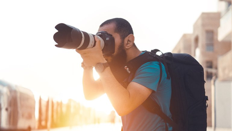 Photographer outside