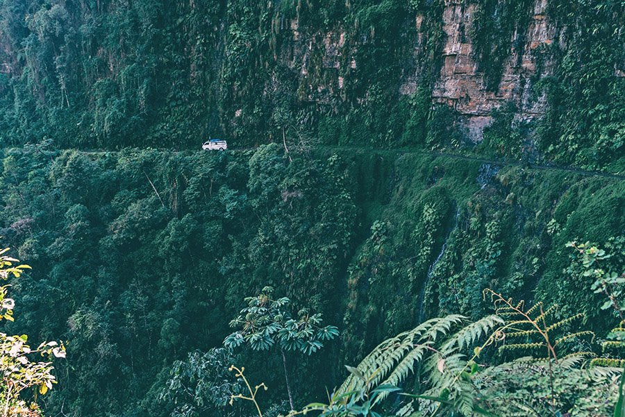 Minivan on the Death Road