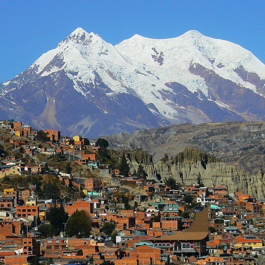 Bolivia Mountains - Illimani and La Paz