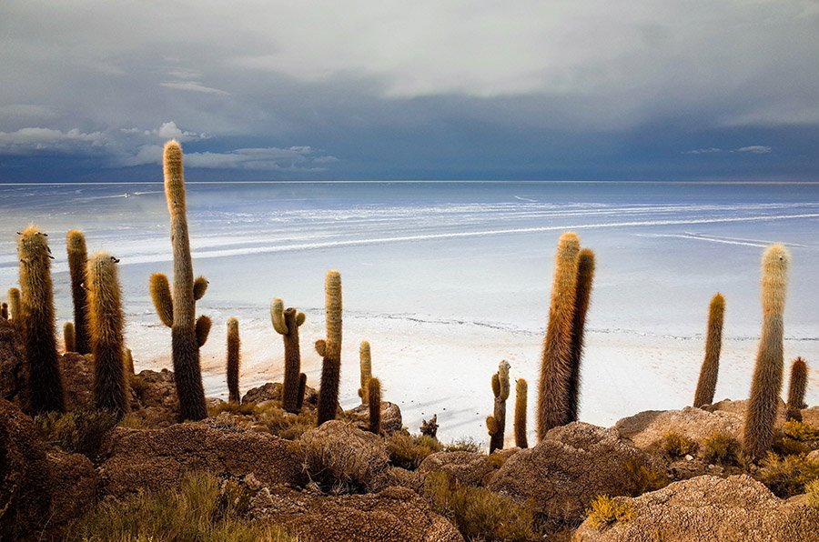 Cloudy sky above Salar de Uyuni