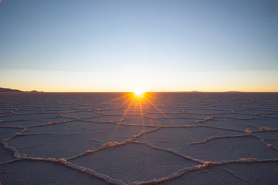 Uyuni at sunset