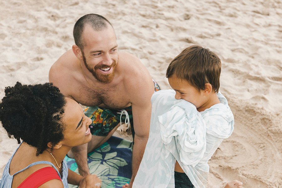 Family at the beach
