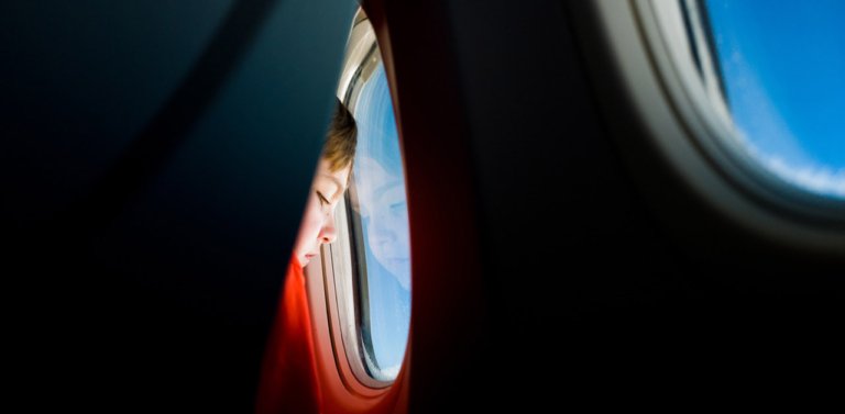 Child in a plane