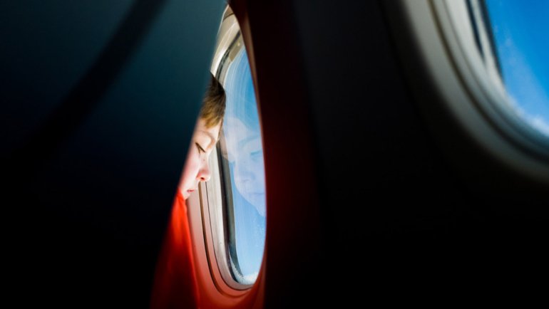 Child in a plane