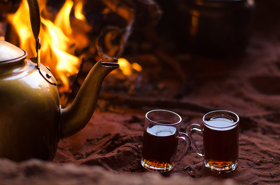 Tea in the desert in Jordan