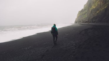 Hiker on a beach