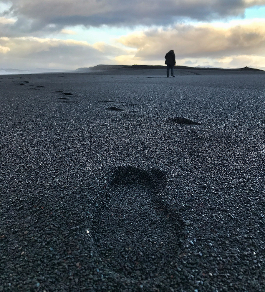 Footprints on a beach