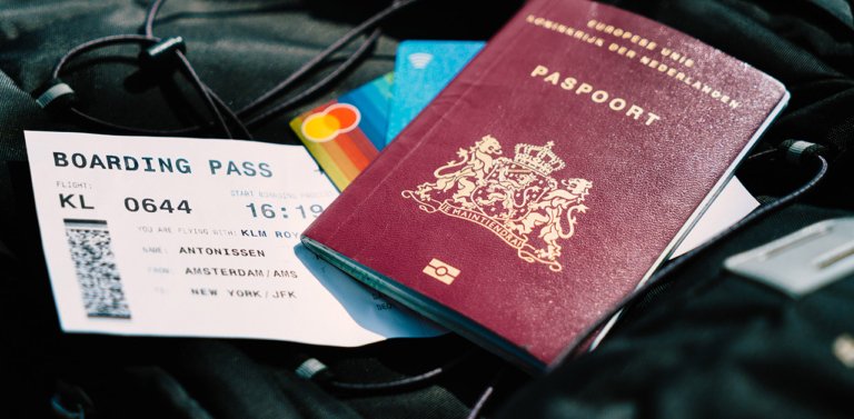 Passport and boarding pass