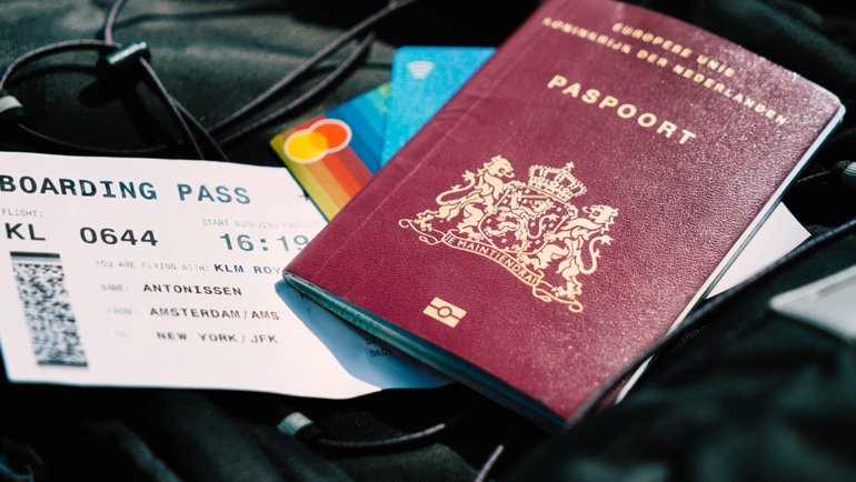 Passport and boarding pass