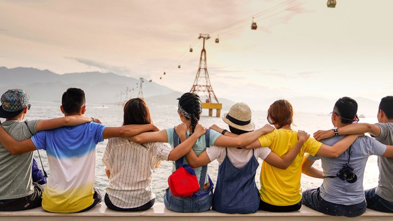 Group of students abroad