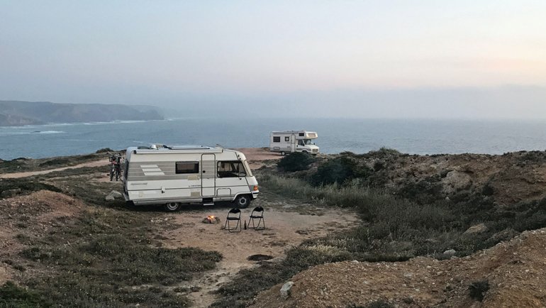 Caravans by the ocean