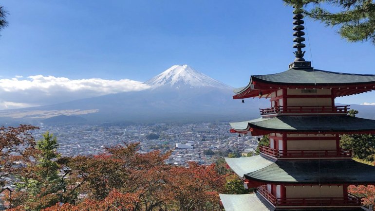 Pagoda and Mount Fuji