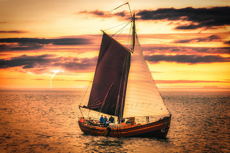 Sailboat at sunset