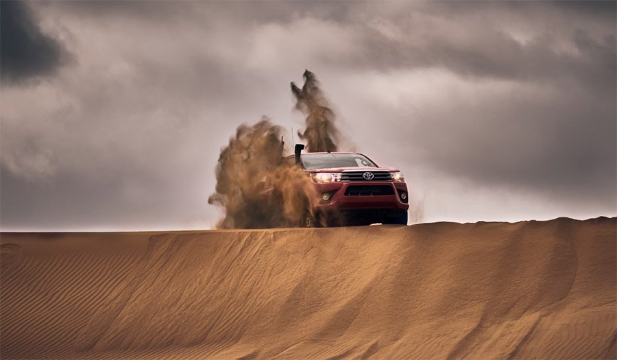Driving in sand dunes