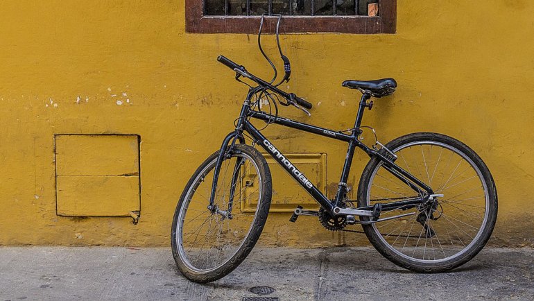 Bike against a wall