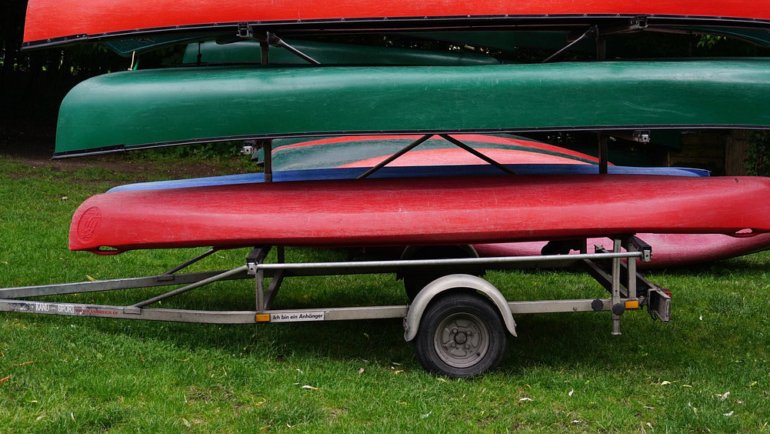 Kayaks on a trailer