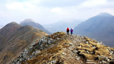 Couple hiking in Scotland
