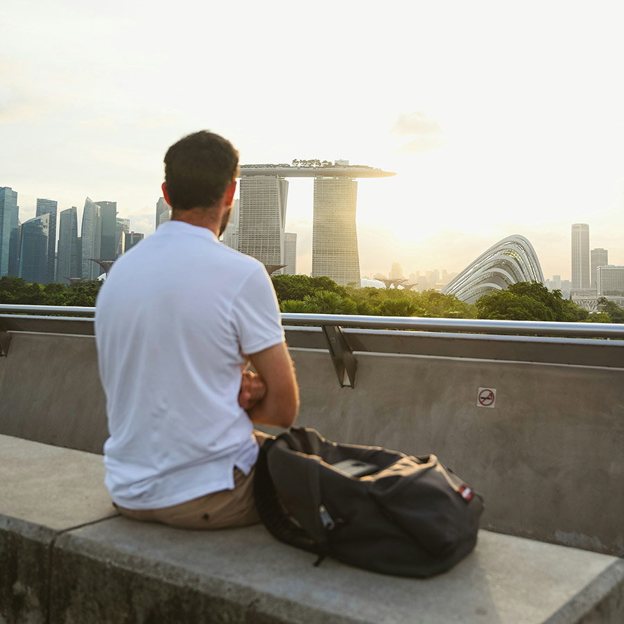Man at Marina Barrage