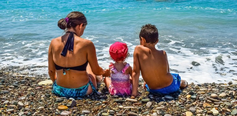 Family at the beach