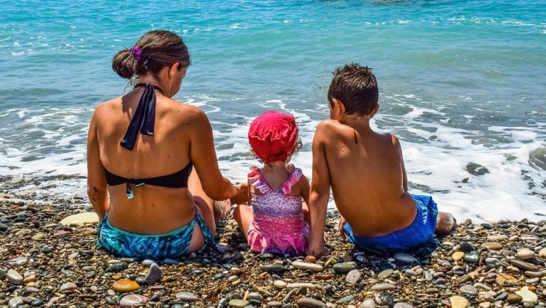 Family at the beach