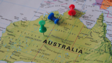 Australia map and pins