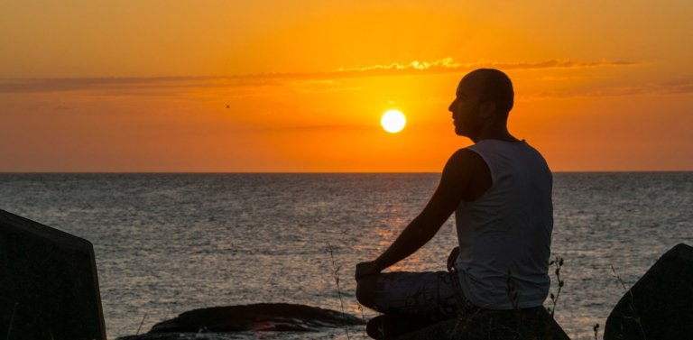 Man meditating