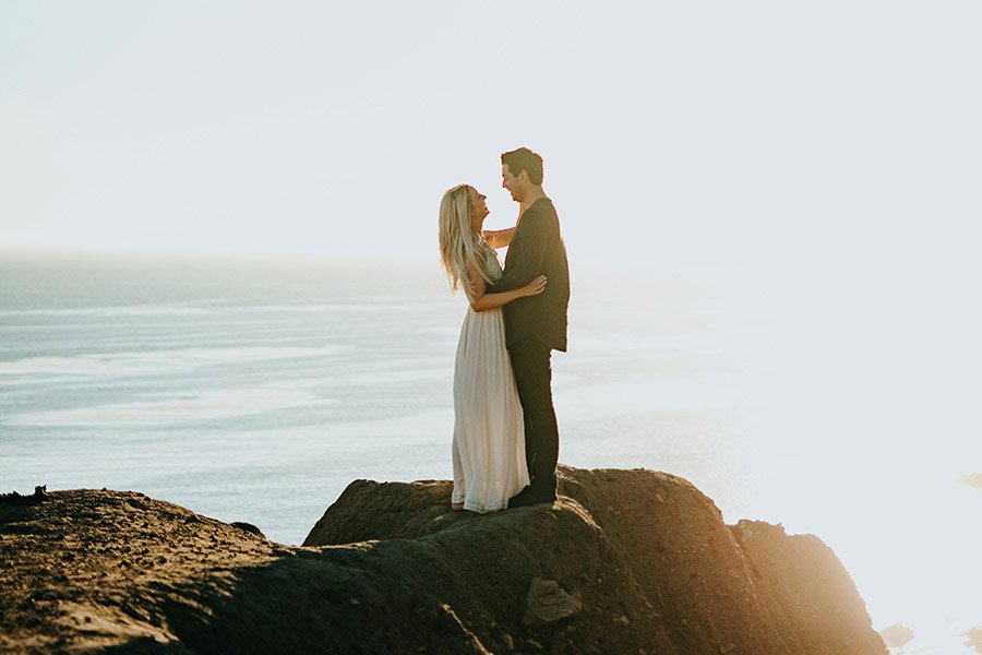 Eloped couple on a cliff
