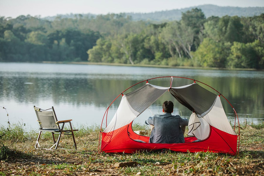 Camping by the lake