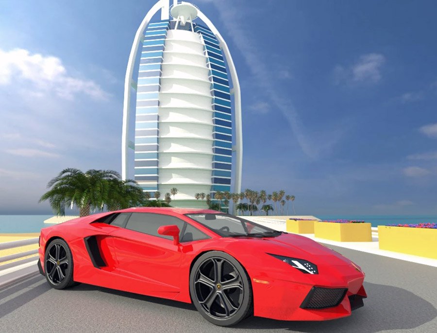 Ferrari in Dubai illustration
