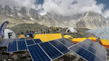 Solar panels on Everest