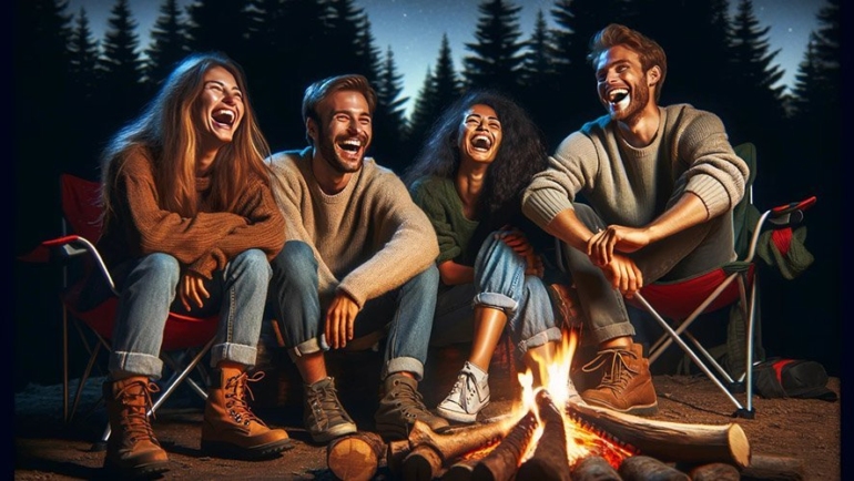 Laughing campers