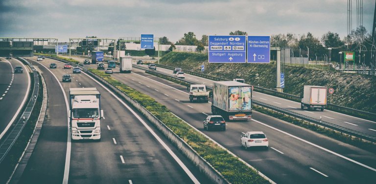 Trucks on the highway