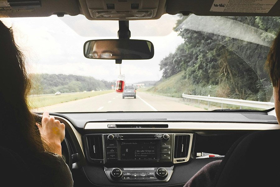 Following another car