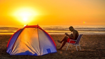camping on the beach