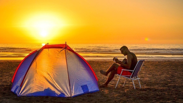 camping on the beach