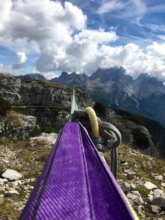 Slackline in the mountains