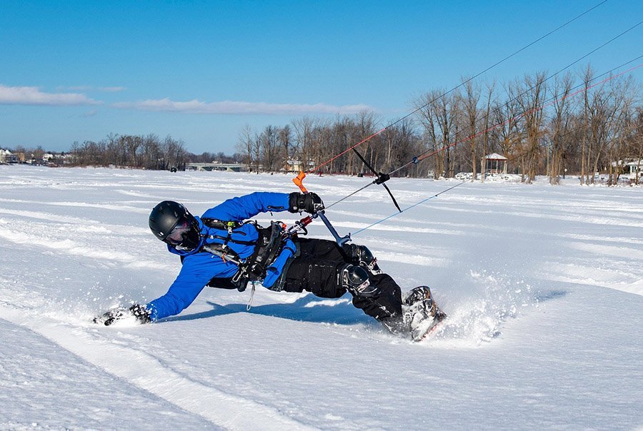 Snowkiter close-up