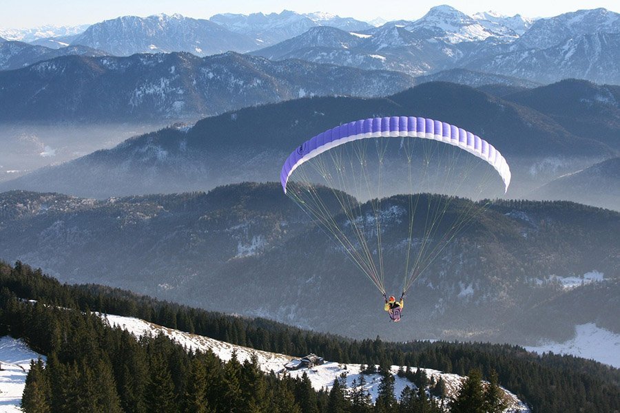 Paragliding over the mountains