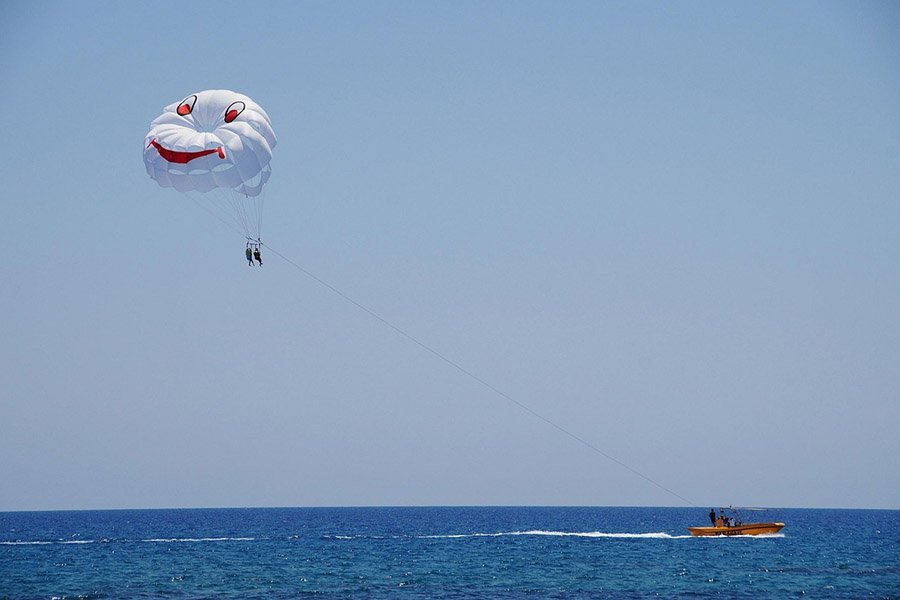 Parasailing on water